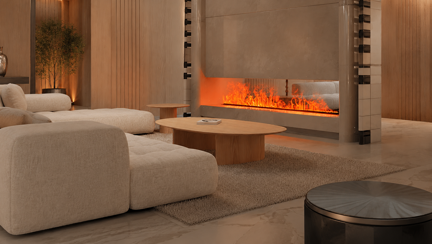 What Size Water Vapor Fireplace Should I Choose for My TV Wall